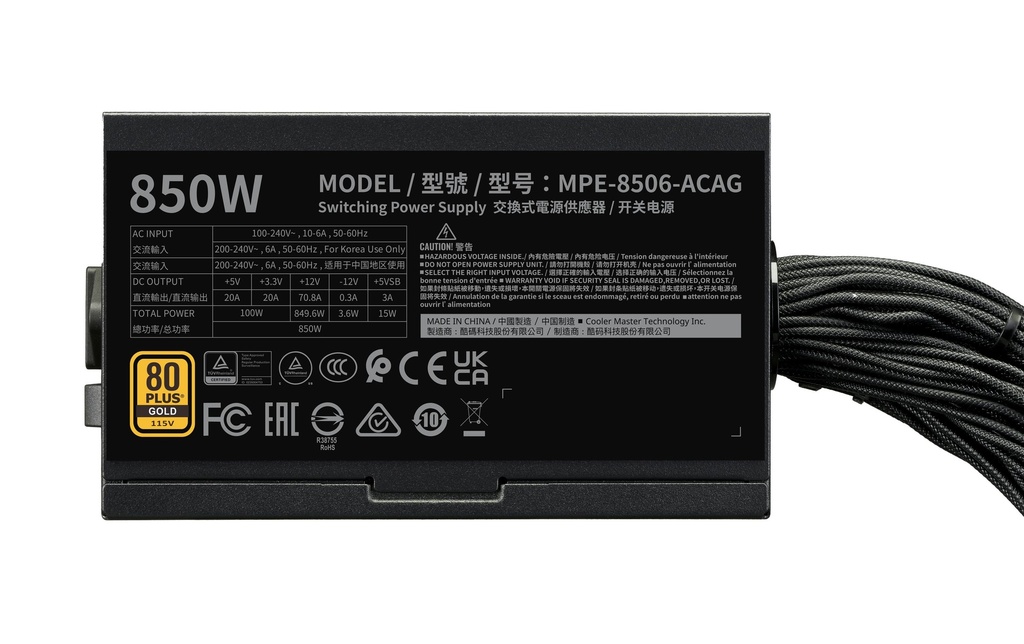 Netzteil Cooler Master, MWE V3 ATX3.1 850W-3