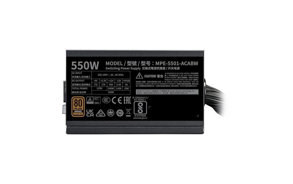 Netzteil Cooler Master, MWE v3 230V 550W-3