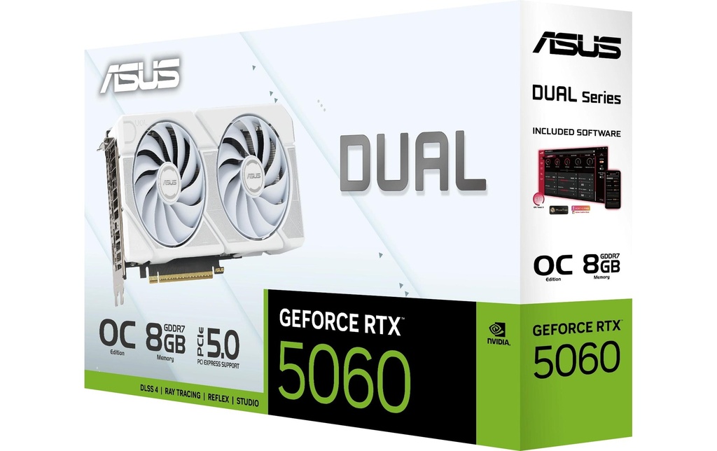 ASUS DUAL RTX5060 WH O8G, GDDR7-4