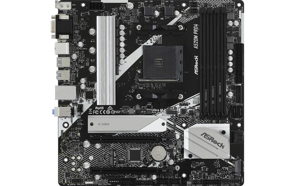 ASRock A520M Pro4, mATX, AM4-1
