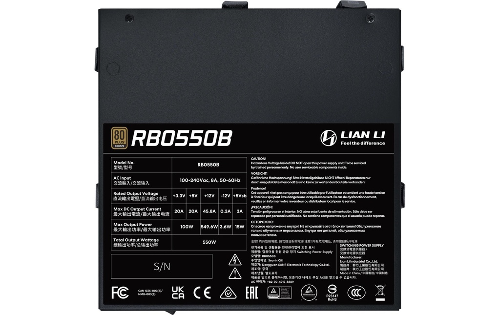 Netzteil Lian Li RB550, ATX3.1-1