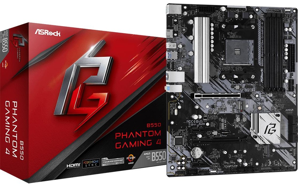 ASRock B550 PHANTOM GAMING 4, ATX, AM4-0