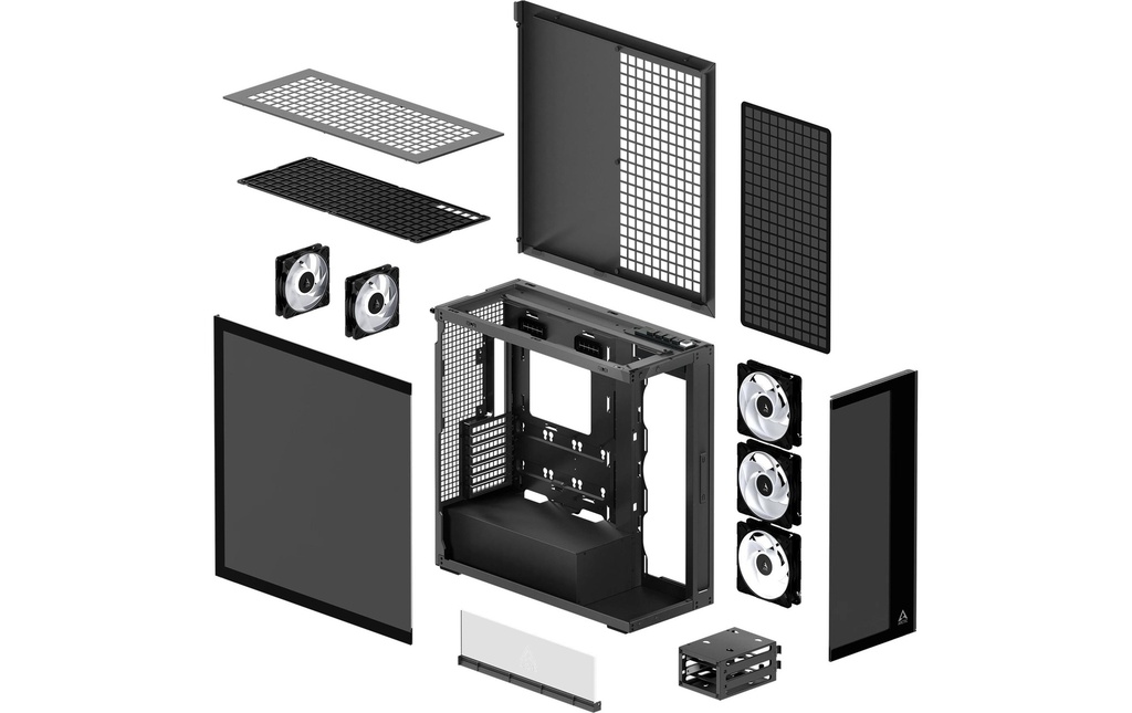 Arctic Cooling, PC-Gehäuse Xtender Black Ti-7