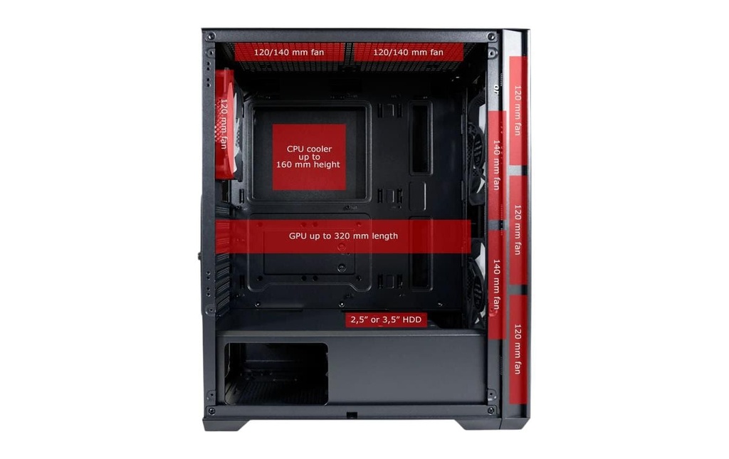 Lc-Power Midi Tower LC-717B-ON-4