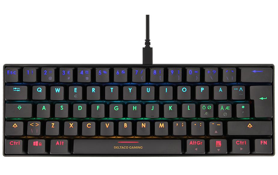 Deltaco TKL Gaming Keyboard mech RGB, black-1