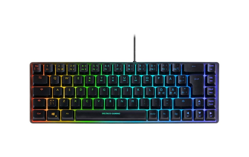Deltaco TKL Gaming Keyboard memb RGB, black-0