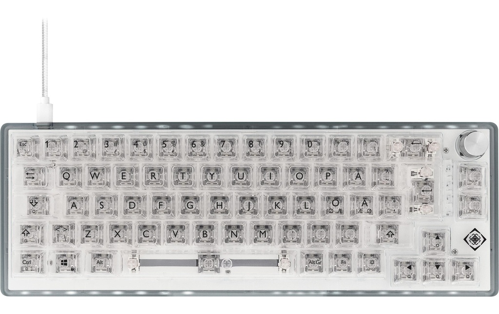 Deltaco TKL Gaming Keyboard mech RGB, trans-2