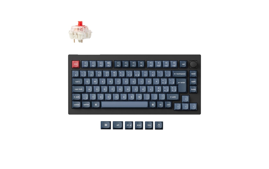 Keychron V1 Max Black Red Switch, CH-1