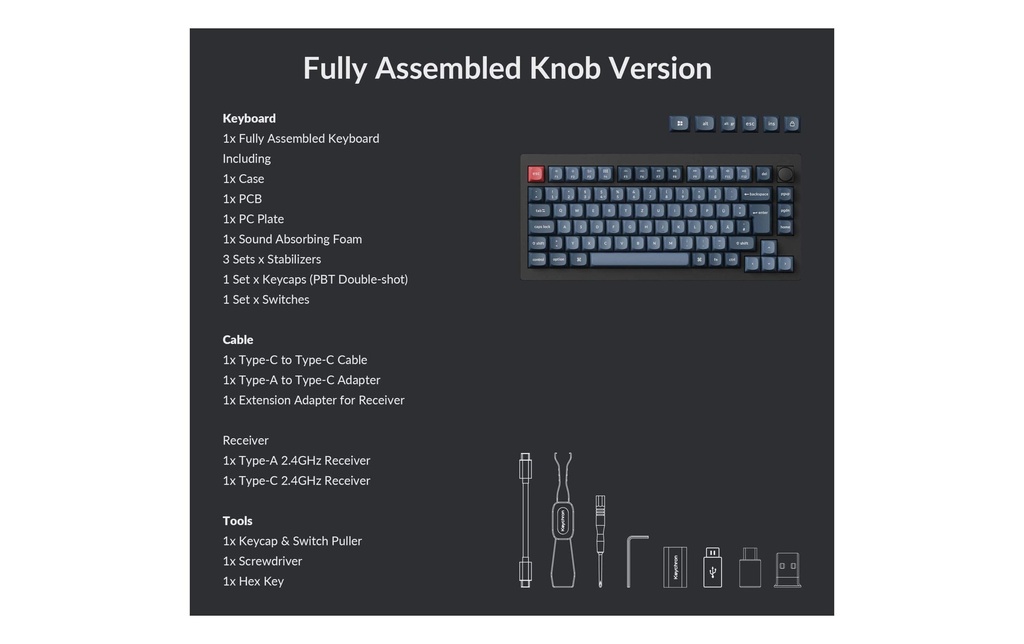 Keychron V1 Max Black Red Switch, CH-6