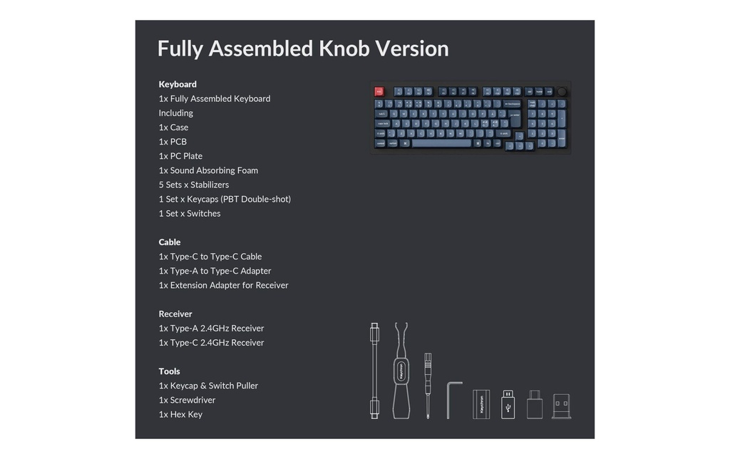 Keychron V5 Max Black Red Switch, CH-7