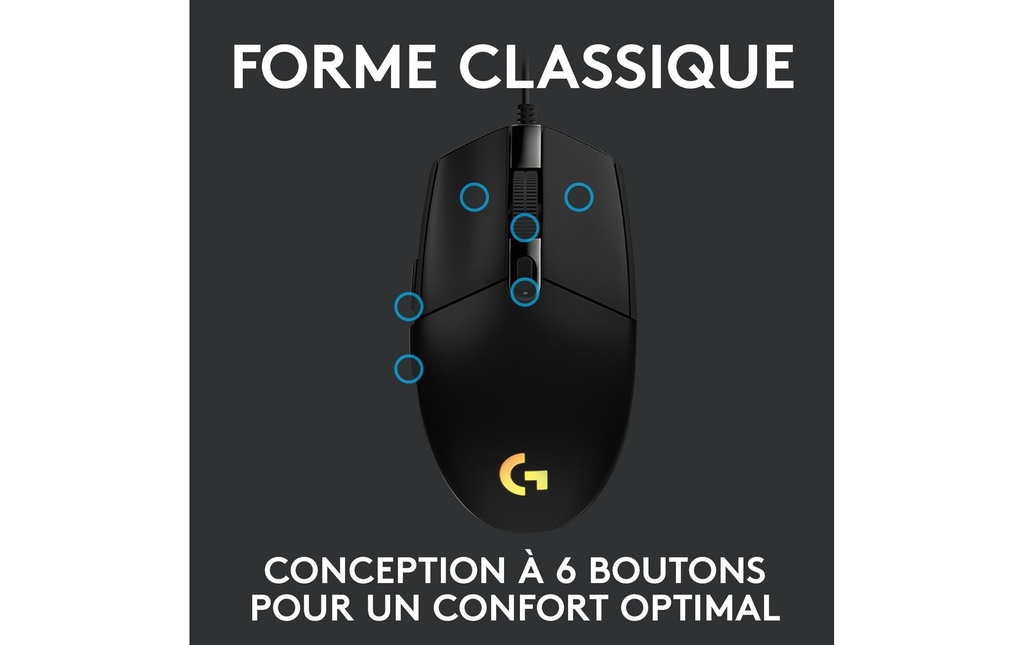 Logitech G203 Lightsync Gaming Mouse black-3
