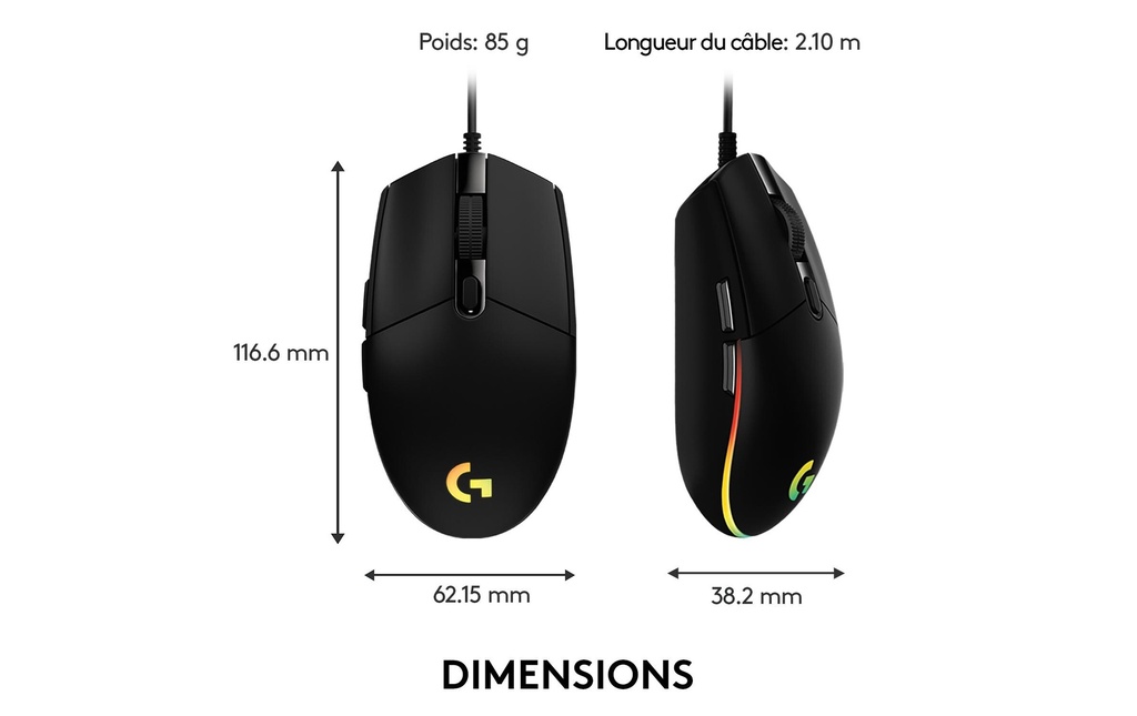 Logitech G203 Lightsync Gaming Mouse black-6