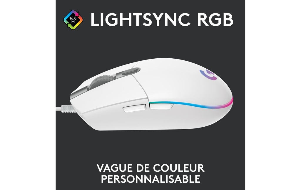 Logitech G203 Lightsync Gaming Mouse white-1