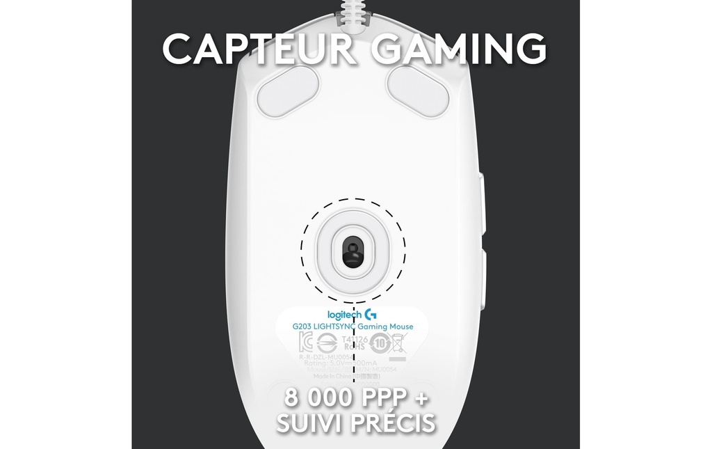Logitech G203 Lightsync Gaming Mouse white-2