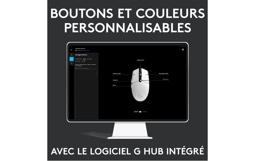 Logitech G203 Lightsync Gaming Mouse white-5