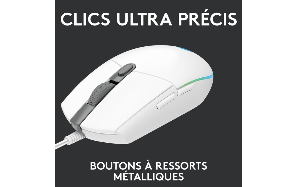 Logitech G203 Lightsync Gaming Mouse white-7