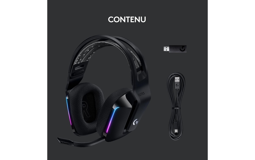 Logitech, Headset G733 Lightspeed Schwarz-5