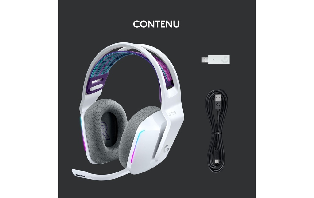 Logitech, Headset G733 Lightspeed Weiss-5
