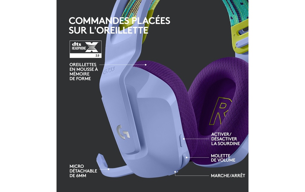 Logitech, Headset G733 Lightspeed Lila-4