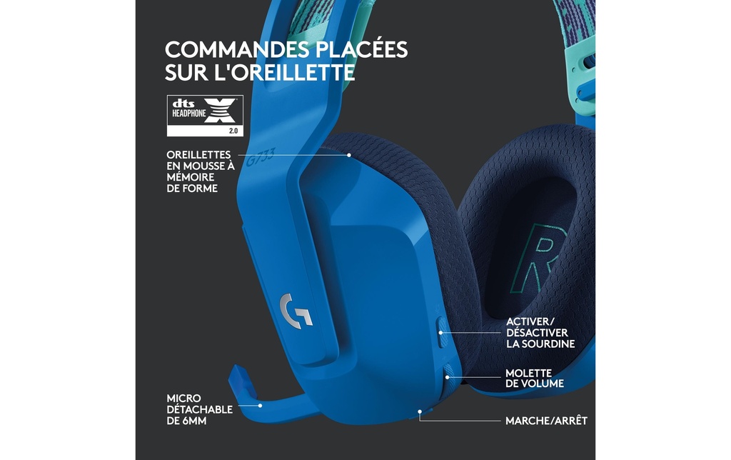 Logitech, Headset G733 Lightspeed Blau-4