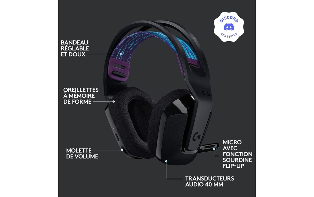 Logitech G535 Lightspeed Gaming Headset-5