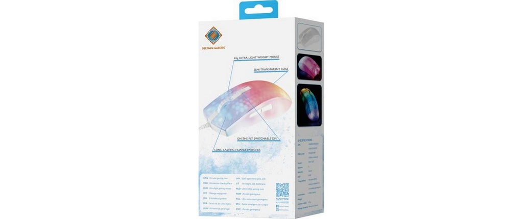 Deltaco Gaming Mouse DM310 RGB white/Trans-2