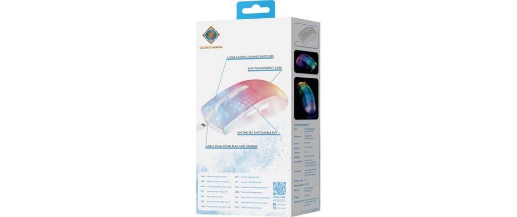 Deltaco Wireless DM320 RGB white/Trans-1