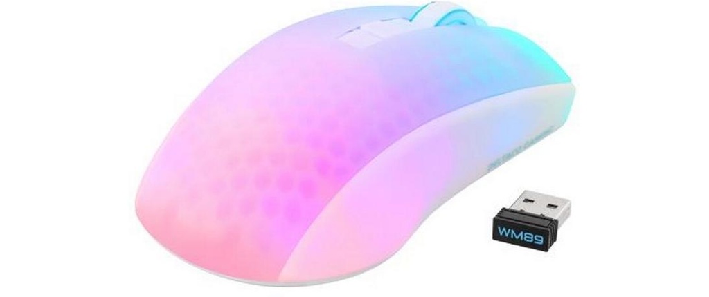 Deltaco Wireless DM320 RGB white/Trans-7