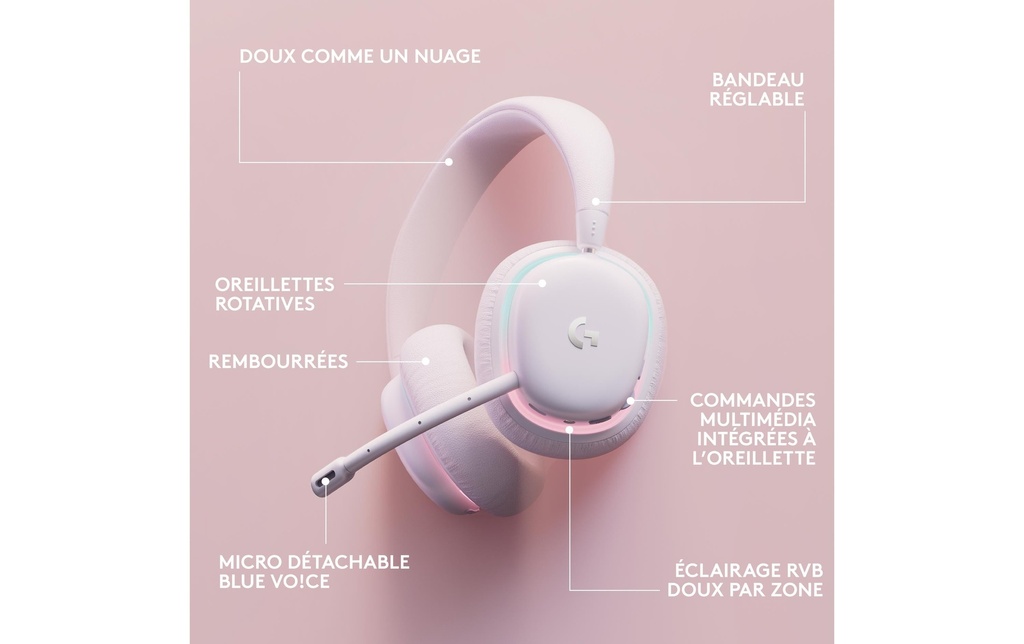 Logitech G735 Gaming Headset off white-6