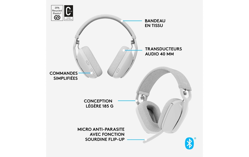 Logitech, Headset Zone Vibe 100 Weiss-7