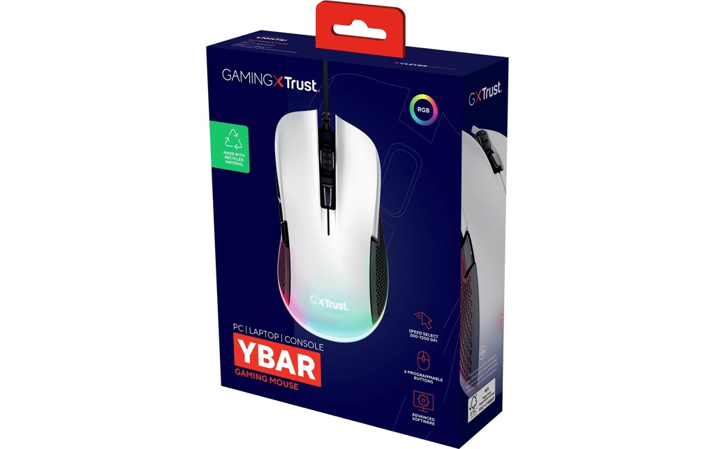 Trust, Gaming-Maus GXT922 Ybar Weiss-5