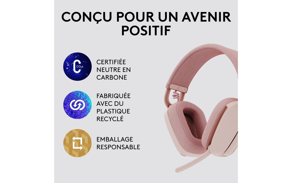 Logitech, Headset Zone Vibe 100 Rosa-5