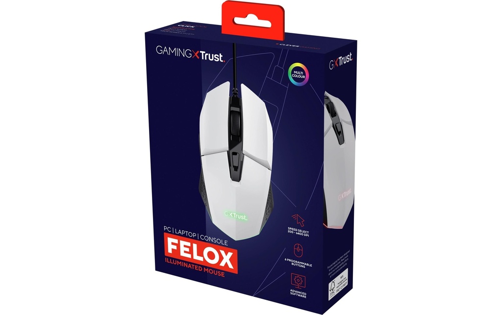Trust, Gaming-Maus GXT109 Felox Weiss-5