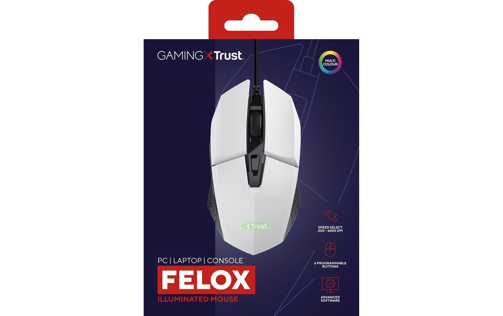 Trust, Gaming-Maus GXT109 Felox Weiss-6