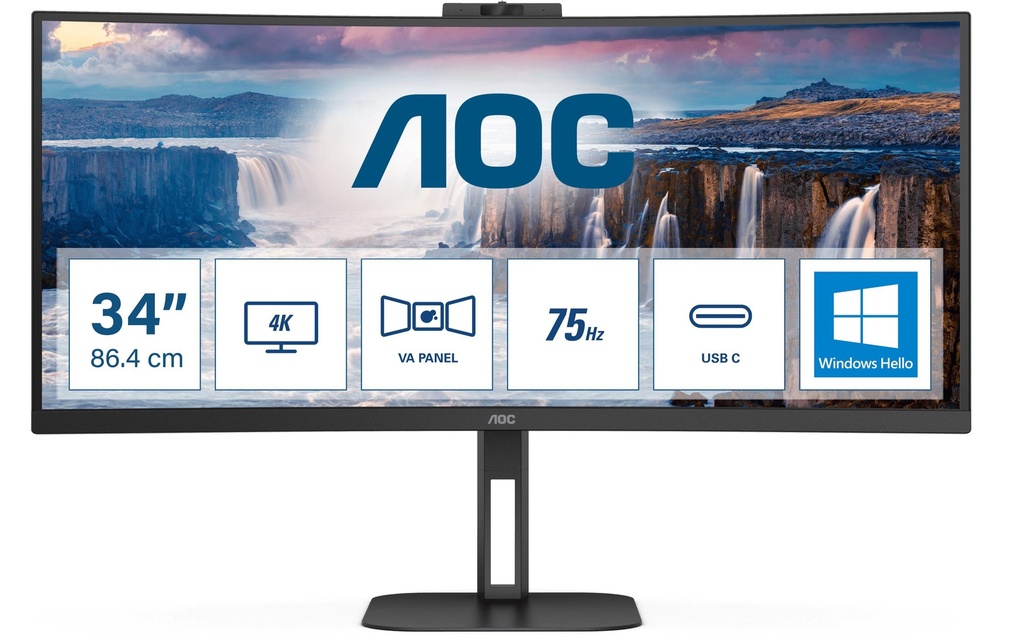 AOC 34 CU34V5CW/BK, 3440x1440, VA-3