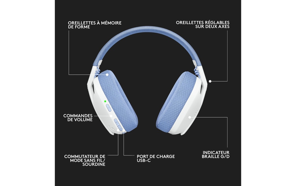 Logitech, Headset G435 Gaming Lightspeed We-7