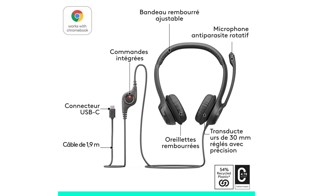 Logitech H390 USB-C Computer Headset-5