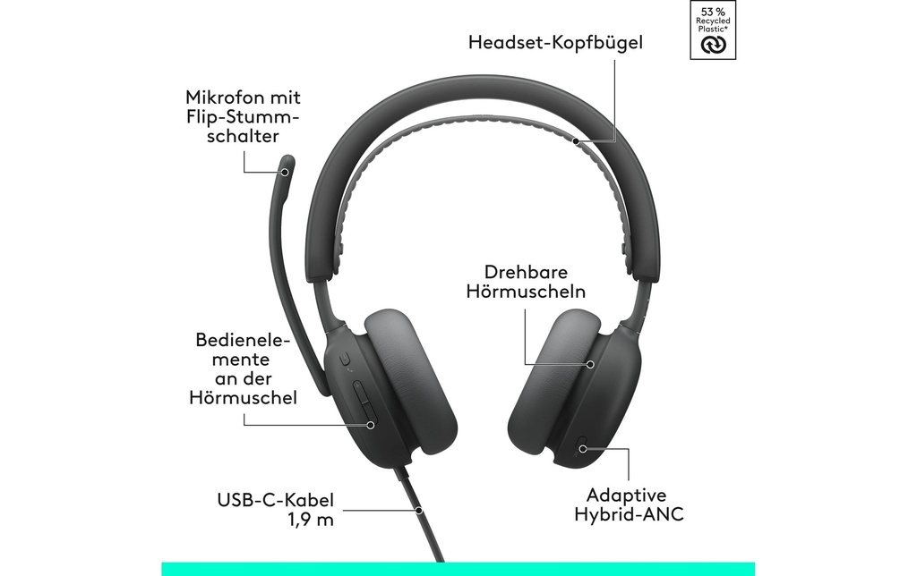 Logitech Headset Zone wired 2 graphite-5