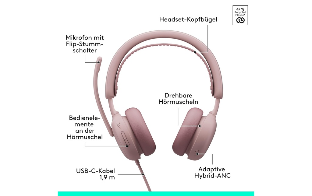 Logitech Headset Zone wired 2 rose-5