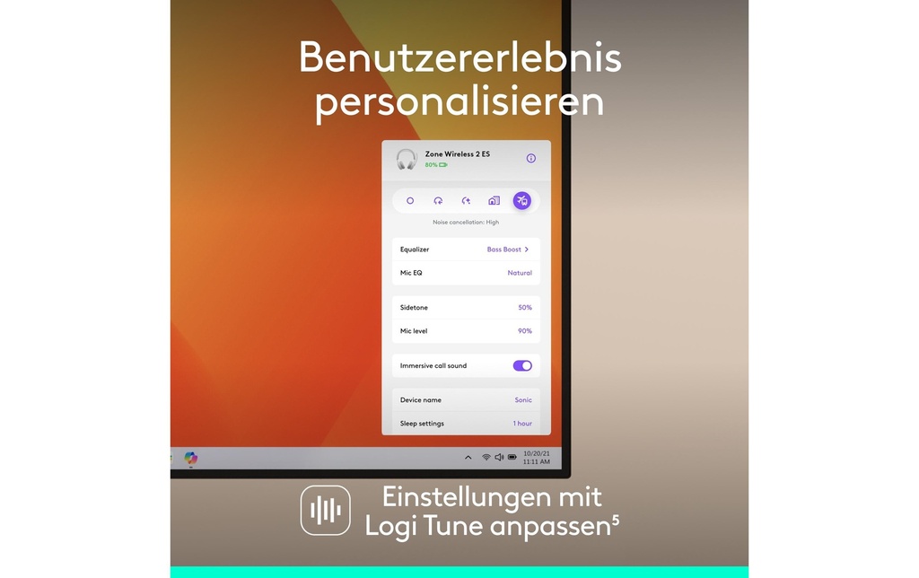 Logitech, Headset Zone Wireless 2 Off-white-7
