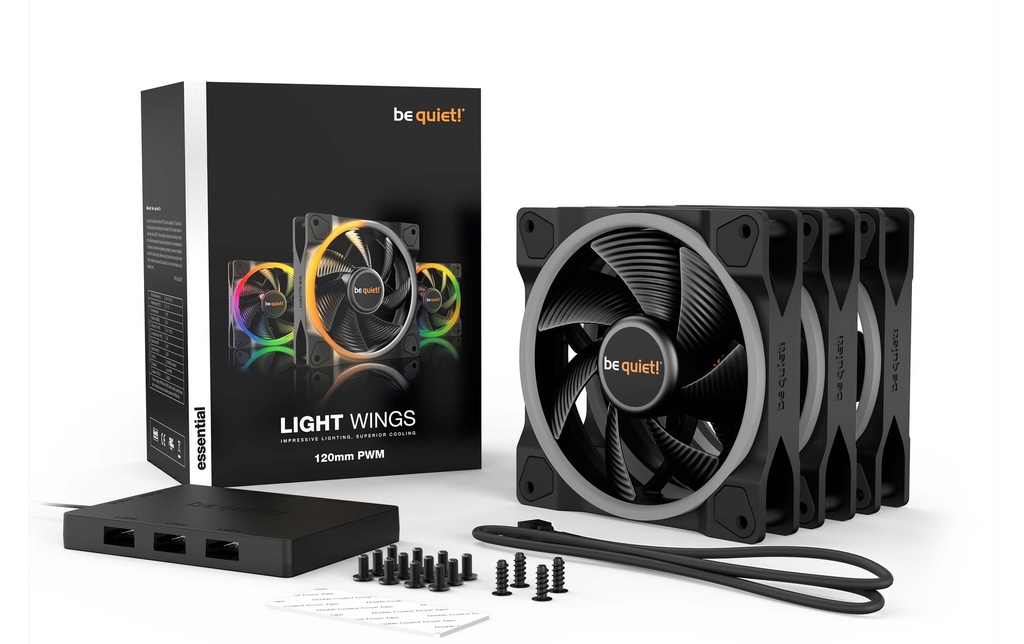 Gehäuselüfter BQ! Light W. PWM 12CM 3er-4