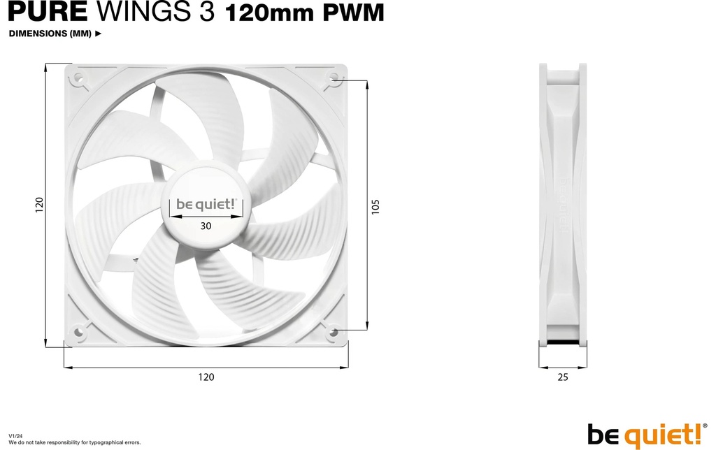 be quiet!, PC-Lüfter Pure Wings 3 PWM 120 m-4