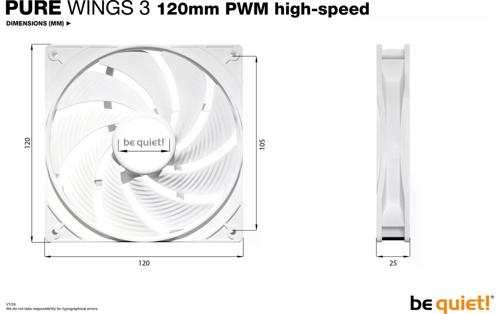 be quiet!, PC-Lüfter Pure Wings 3 PWM high--4