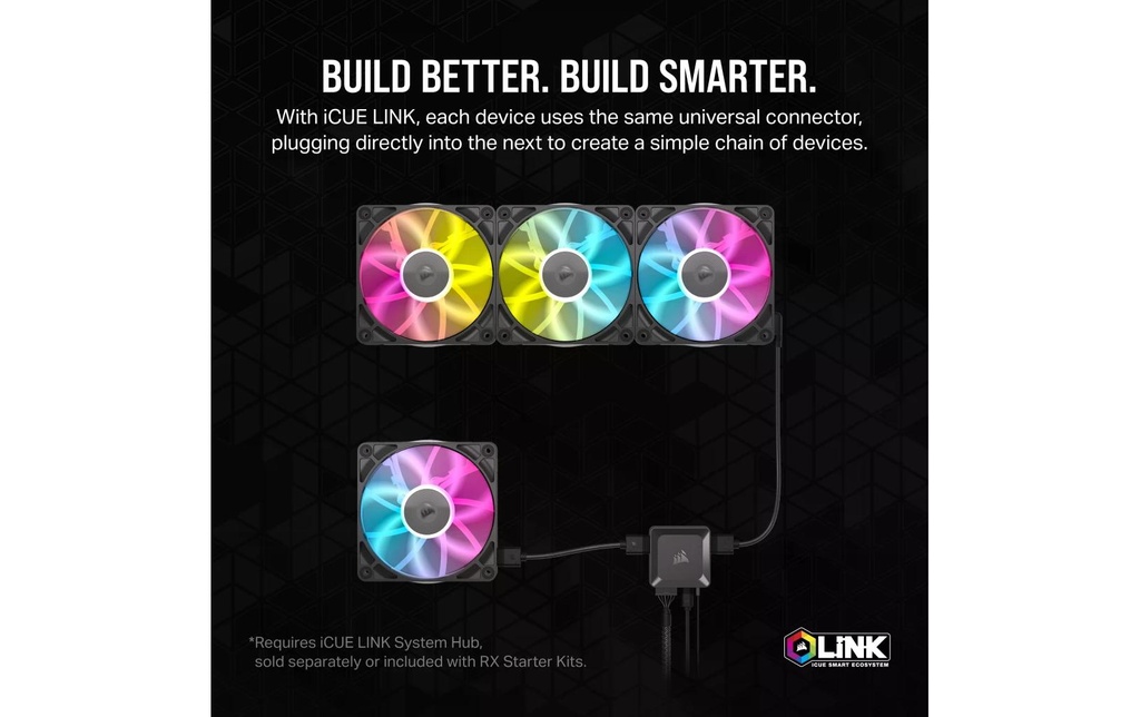 Gehäuselüfter Corsair iCUE RX140 RGB BL-1