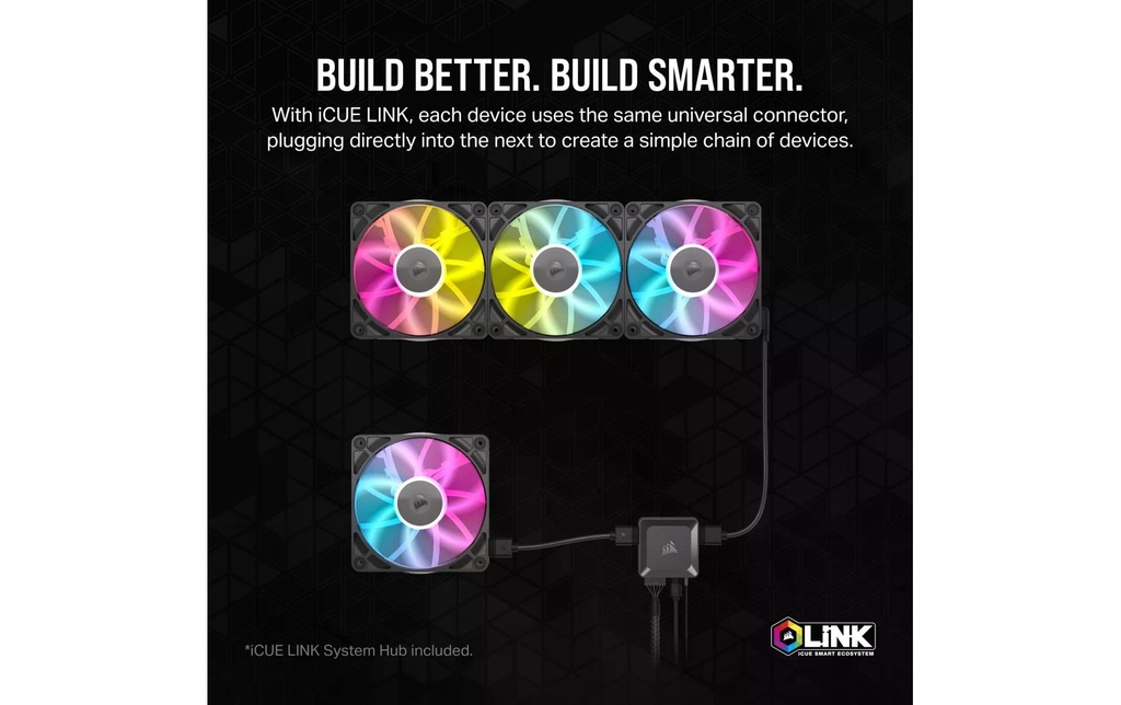 Corsair, PC-Lüfter iCUE LINK RX140 RGB Schw-1