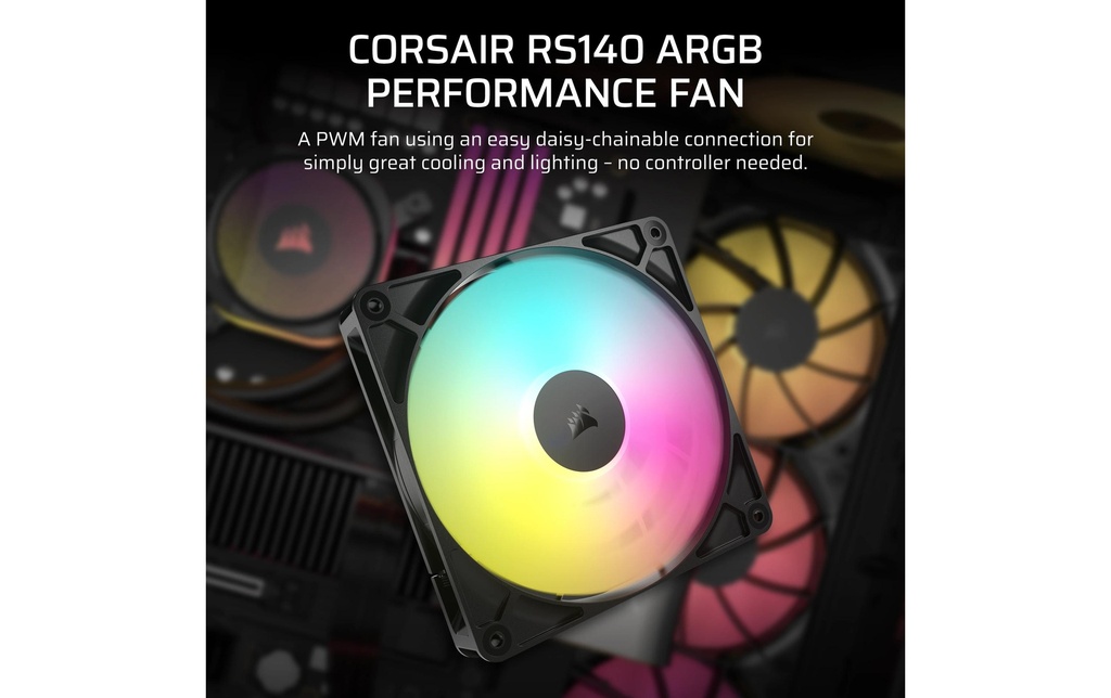 Gehäuselüfter Corsair R5 ARGB 140 Schwarz 2-4