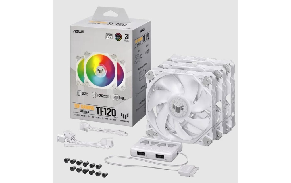 ASUS TUF GAMING TF120 FAN ARGB 3IN1 HUB WHT-2