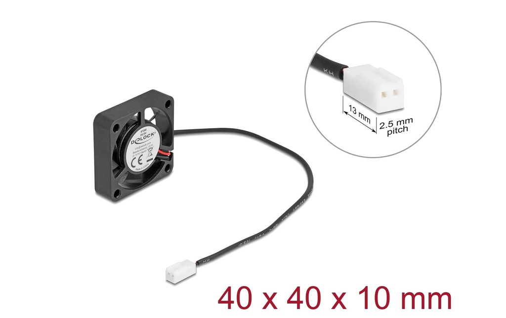 Delock Gehäuselüfter 40x40x10mm, 5V-1