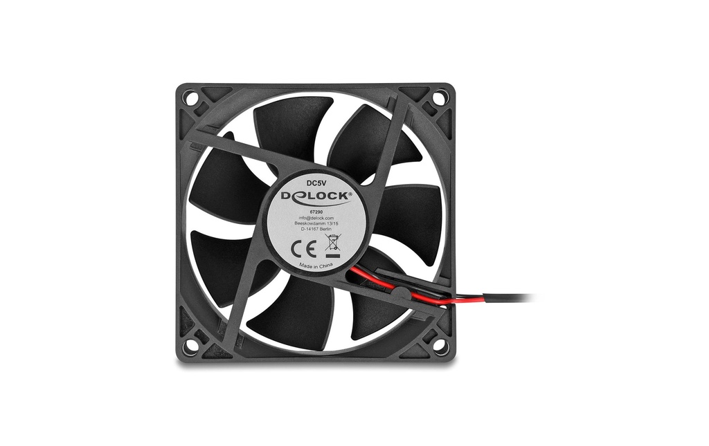 Delock Gehäuselüfter 80x80x25mm, 5V-3