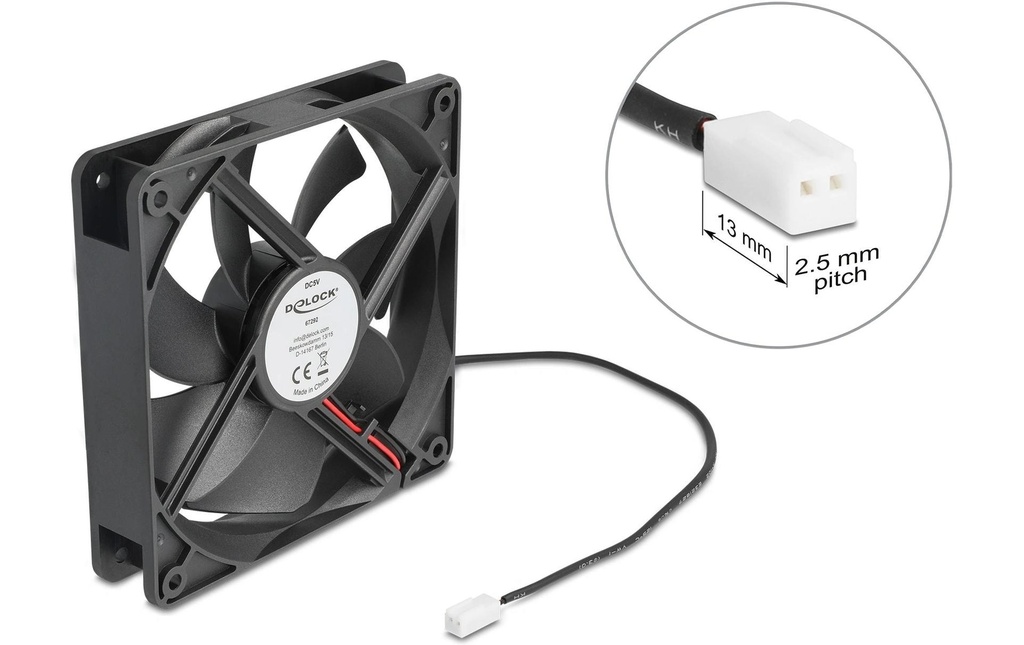 Delock Gehäuselüfter 120xx120x25mm, 5V-0